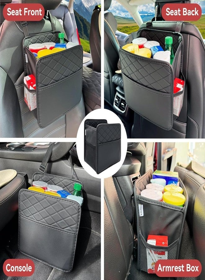 NETZILLA Car Seat Organizer,1 Pack Waterproof Pu Leather Backseat Car Organizer and Storage Bag Foldable Universal Hanging Car Seat Back Organizers for Kids & Adults (Black) - Image 3