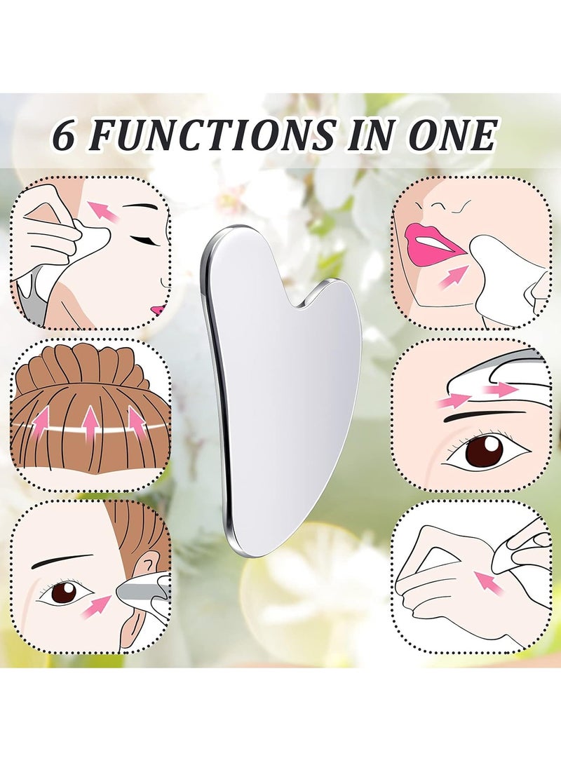 Generic Stainless Steel Gua Sha Facial Tools, Face Metal Gua Sha Tighten Skin Massage Guasha Scraping Beauty Tool for Body Eyes Neck Skin Massager  - Image 5