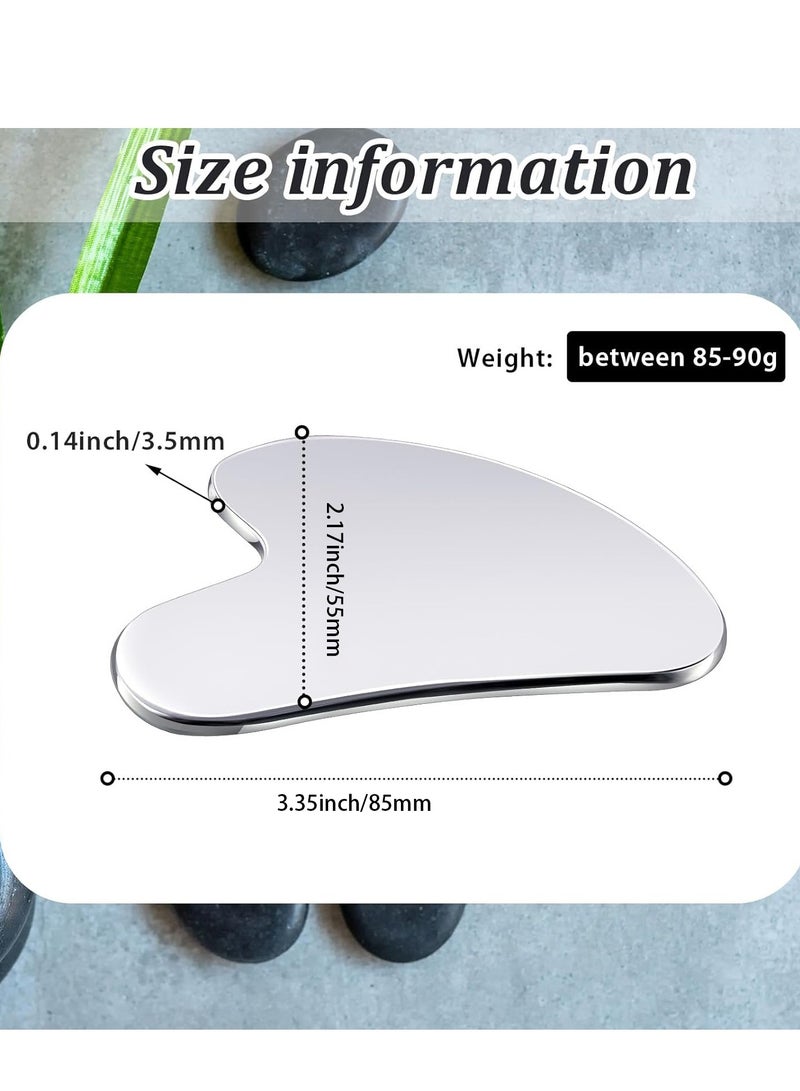 Generic Stainless Steel Gua Sha Facial Tools, Face Metal Gua Sha Tighten Skin Massage Guasha Scraping Beauty Tool for Body Eyes Neck Skin Massager  - Image 3