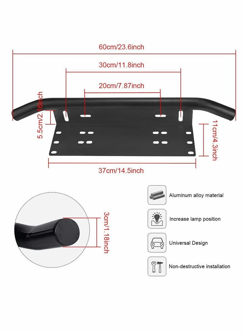 Y&D - Universal License Plate Mounting Bracket Aluminum Alloy Front Bull Bar Bumper LED Work Lamps Lighting Bars Light Holder for Off Road Led - Image 1