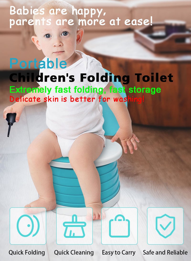 Syraith Toddler Potty, Portable Potty for Toddler Travel Foldable Potty Training Seat, Travel Potty with Potty Bags and Flusher for Travel, Car, Camping, Park,Outdoor, Indoor - Image 2