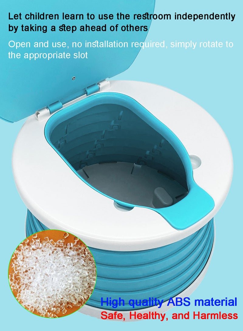 Syraith Toddler Potty, Portable Potty for Toddler Travel Foldable Potty Training Seat, Travel Potty with Potty Bags and Flusher for Travel, Car, Camping, Park,Outdoor, Indoor - Image 3