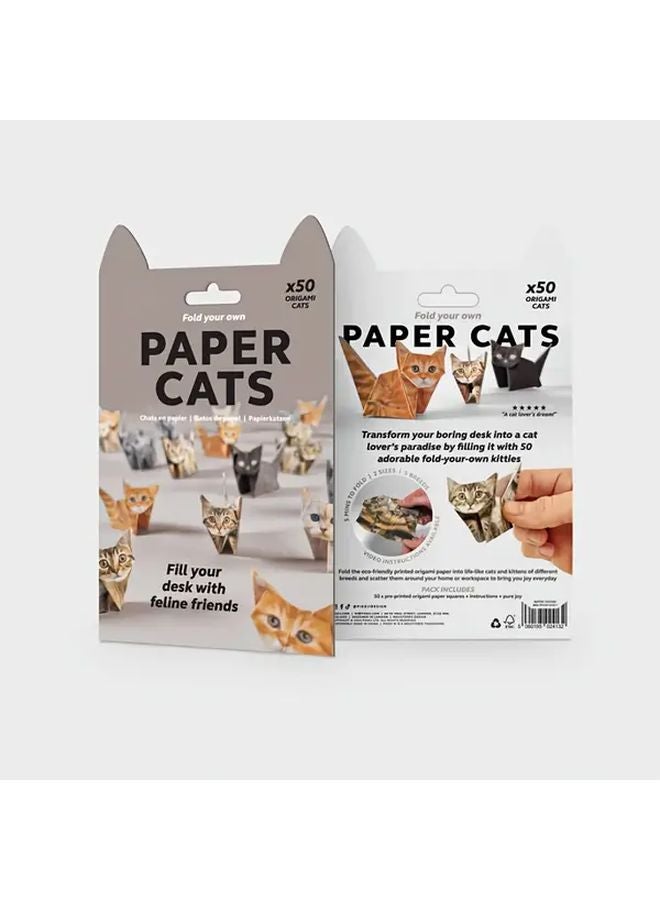 Foldable Paper Cat Desktop Decorations 50pcs DIY Handmade Stackable Cats - Image 2