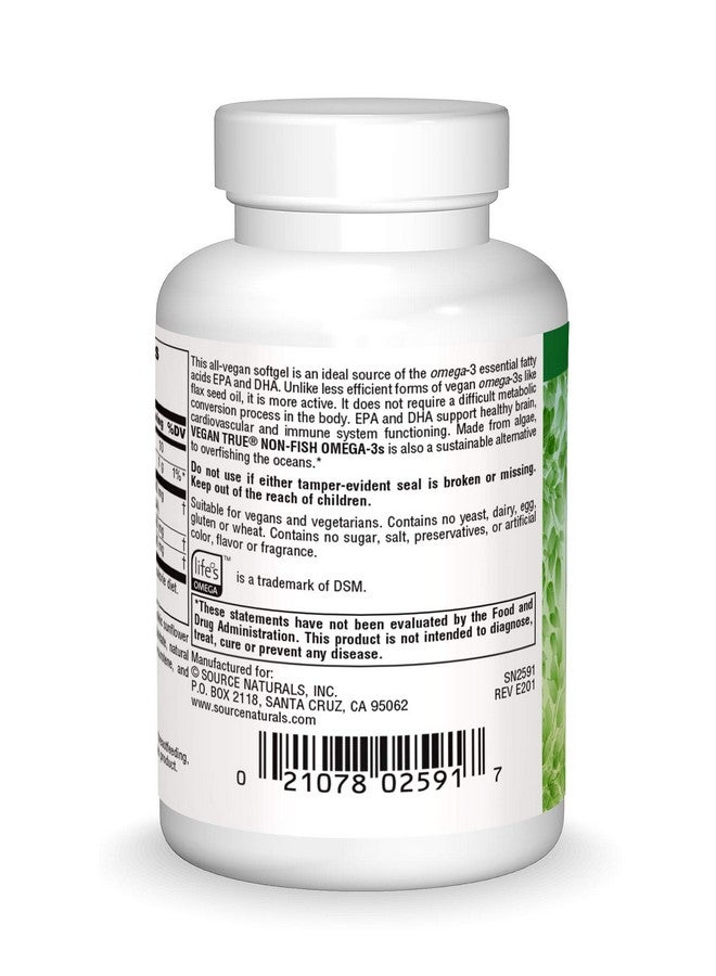 Source Naturals Vegan True, Non-Fish Omega-3s, EPA-DHA Supports Heart and Brain Health*, 300 mg - 30 Vegan Softgels - Image 2