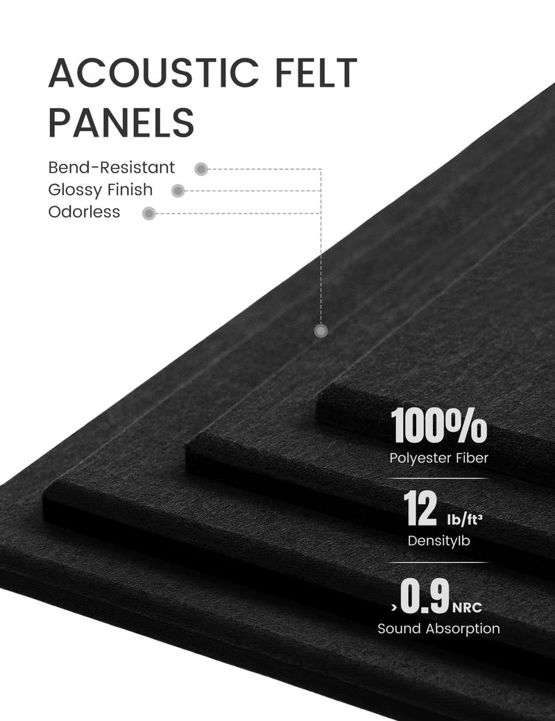 Fluxynara Large Felt Bulletin Board Large 48" x 36" Cork Board Alternative-12 Pack with 70 Safe Removable Adhesive Tabs, Cork Boards for Walls Cork Board for Home Office Classroom Pin Board - Black - Image 4