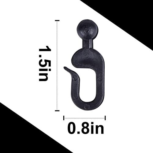 Tngan 36 Pcs Plastic Hooks for Gazebo Curtains, Mosquito Netting (Black) - Image 2
