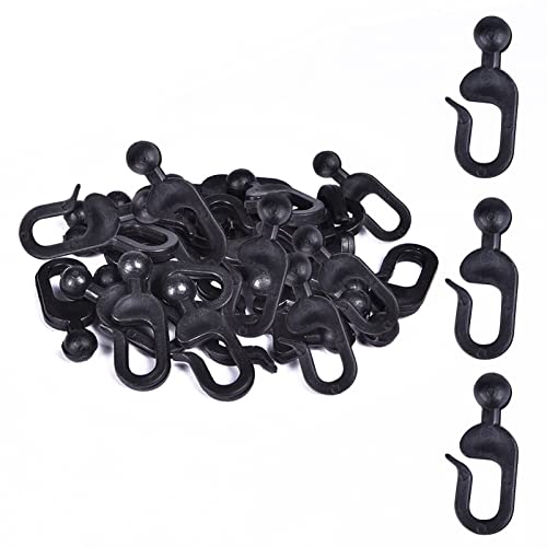 Tngan 36 Pcs Plastic Hooks for Gazebo Curtains, Mosquito Netting (Black) - Image 5
