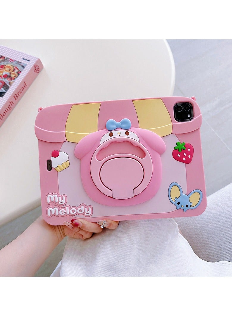 general Suitable for iPad pro 2018/2020/2021 11 inch Silicone Case with Rotating Stand Tablet Case Cartoon Cute Patterns Drop Protection Case - Image 2