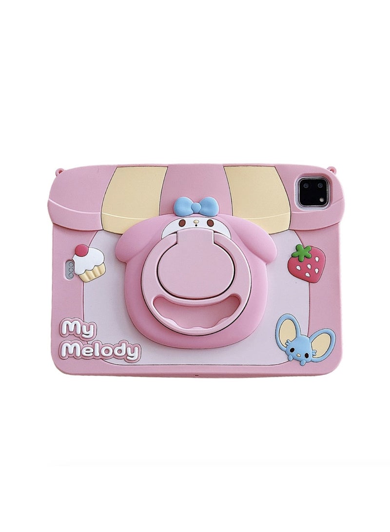 general Suitable for iPad pro 2018/2020/2021 11 inch Silicone Case with Rotating Stand Tablet Case Cartoon Cute Patterns Drop Protection Case - Image 1