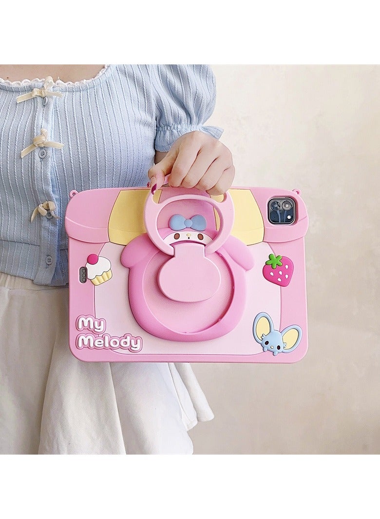 general Suitable for iPad pro 2018/2020/2021 11 inch Silicone Case with Rotating Stand Tablet Case Cartoon Cute Patterns Drop Protection Case - Image 3