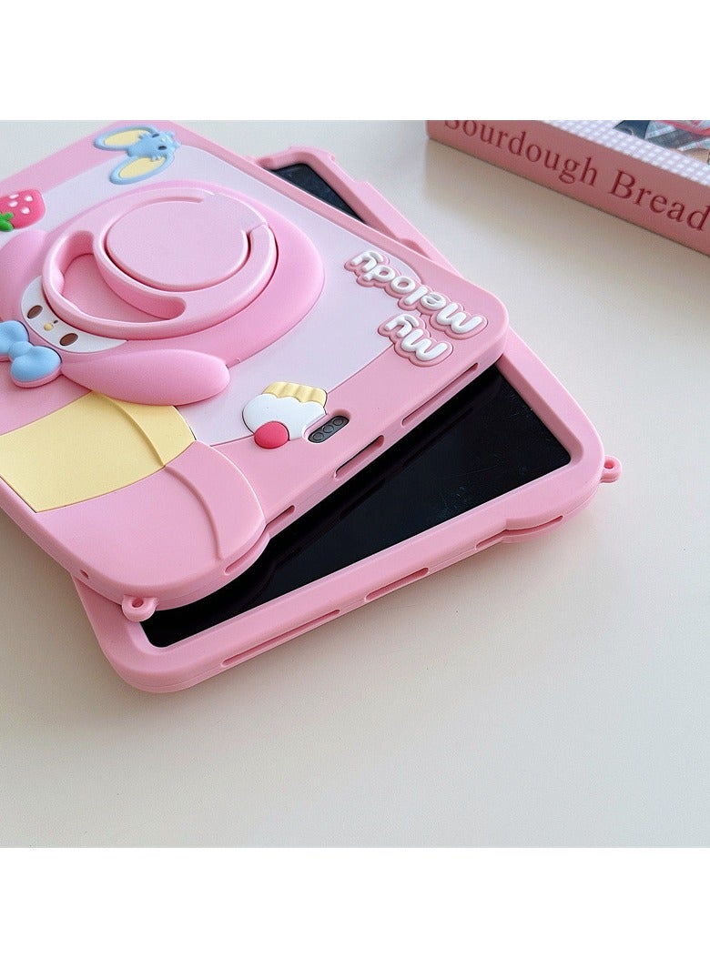 general Suitable for iPad pro 2018/2020/2021 11 inch Silicone Case with Rotating Stand Tablet Case Cartoon Cute Patterns Drop Protection Case - Image 5