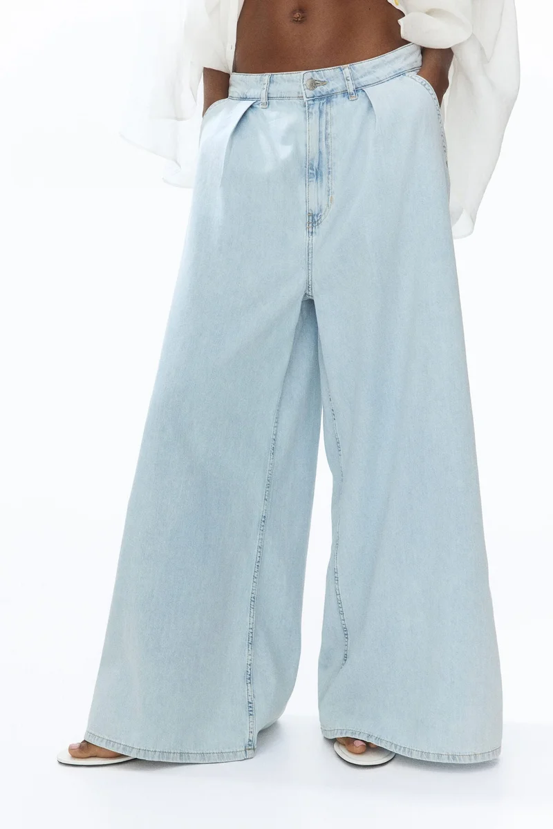 H&M  Super Wide Regular Waist Jeans for Women | Best Price UAE