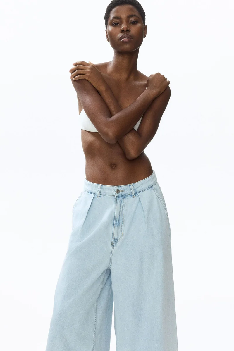 H&M  Super Wide Regular Waist Jeans for Women | Best Price UAE