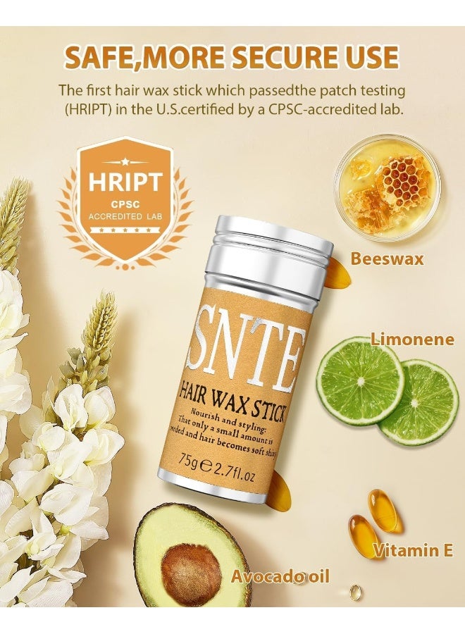 Samnyte عصا شمع الشعر وملحقات التصفيف - تنعيم الشعر المتطاير للأطفال والنساء، 1000 رباط شعر مرن، 1 فرشاة لتسريح الشعر، 2 أداة لتصفيف الشعر - تخلق ذيولًا وضفائر لهدايا الفتيات المراهقات - Image 4