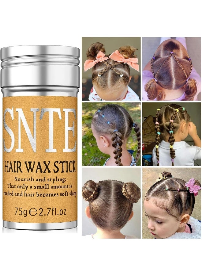 Samnyte عصا شمع الشعر وملحقات التصفيف - تنعيم الشعر المتطاير للأطفال والنساء، 1000 رباط شعر مرن، 1 فرشاة لتسريح الشعر، 2 أداة لتصفيف الشعر - تخلق ذيولًا وضفائر لهدايا الفتيات المراهقات - Image 2