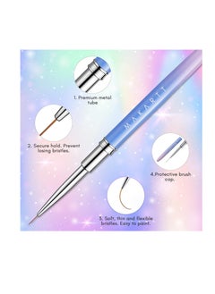 MAKARTT Nail Art Brushes,Liner for Nails, 5pcs, 7/9/11/15/25mm, Easy Hold, Thin Nail Art Design Brush Detail Brush for Gel Polish Nail Paintings Different  - Image 2