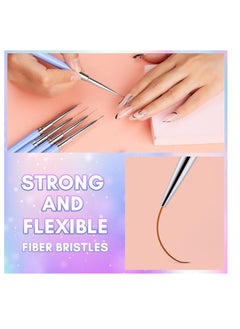 MAKARTT Nail Art Brushes,Liner for Nails, 5pcs, 7/9/11/15/25mm, Easy Hold, Thin Nail Art Design Brush Detail Brush for Gel Polish Nail Paintings Different  - Image 3