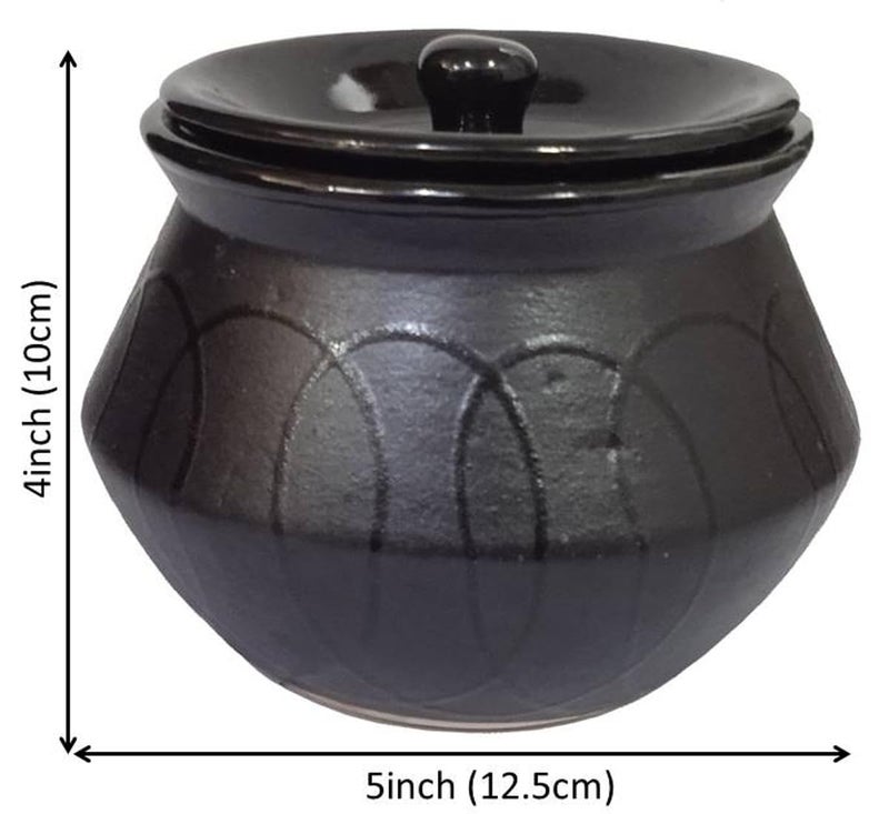 Purpledip Ceramic Serving Bowl Handi Donga 5 Inches Wide 12321A - Image 5
