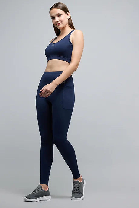 أر أند بي Solid Leggings with Elastic Waist