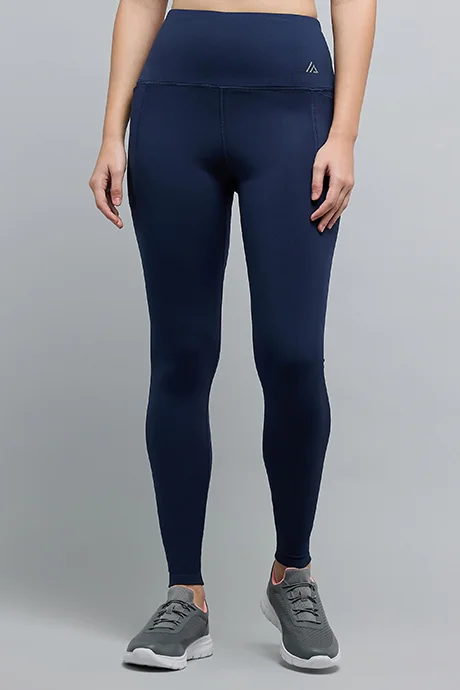 أر أند بي Solid Leggings with Elastic Waist