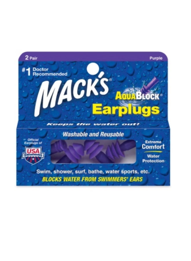 Mack's Aqua Block Ear Plugs - 2Pair - Image 1