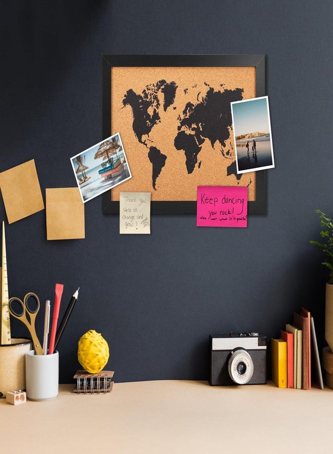 YCCYYCCY Cork Board Map of World, 14" X 11" Bulletin Boards for Walls with 10 Pins, Travel Tracker Map for Office, School and Home (WD-MAP-2636) - Image 2