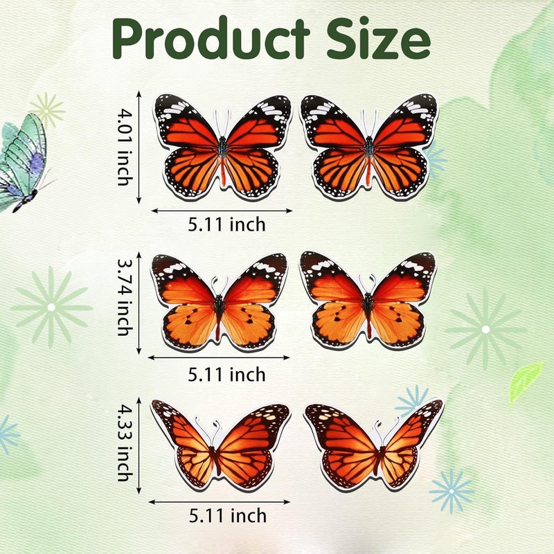 Fiada 6 Pcs Butterfly Screen Door Magnets Flexible Double Sided Door Magnets Decorative Protectors for Sliding Screen Doors Prevent People & Pets from Running into Windows (Red) - Image 5