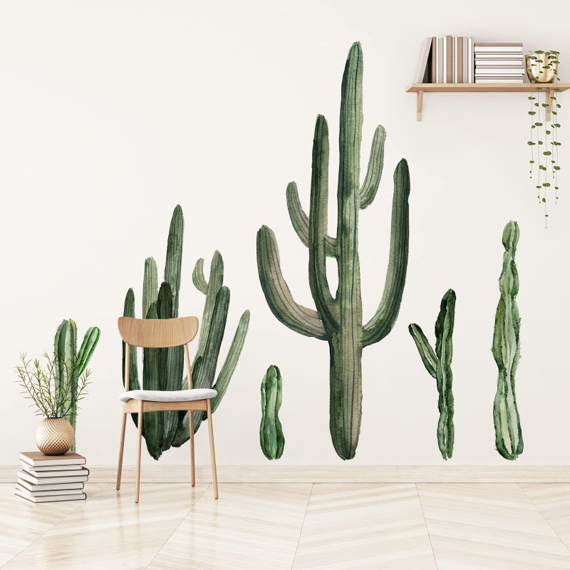 ROFARSO 701 High Huge Saguaro Cactus Wall Stickers Vinyl Removable Peel and Stick Tropical Plant Wall Decals Art Decorations Decor for Bedroom Living Room Office Classroom Library Shop Murals