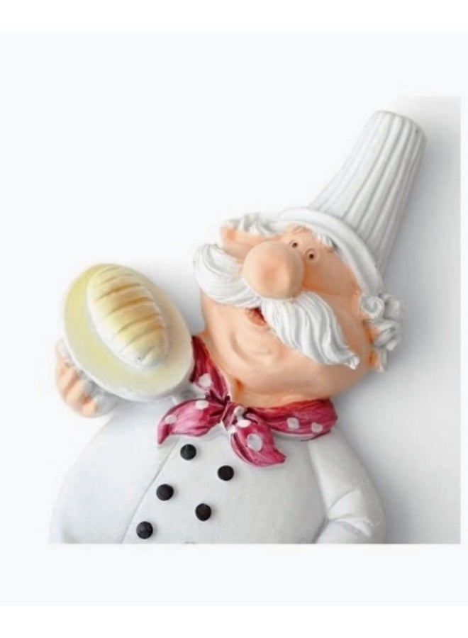 4-Piece Self Adhesive Chef Resin Wall Hook Hanger 30cm multicolor 30cm - Image 5