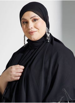Khizana Plus size abaya with embellished cuff with sheila  - Image 4