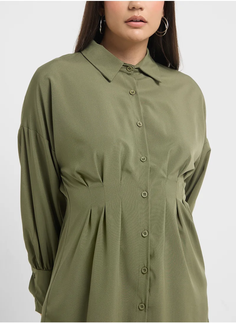 ايلا Cinched Waist Button Down Shirt