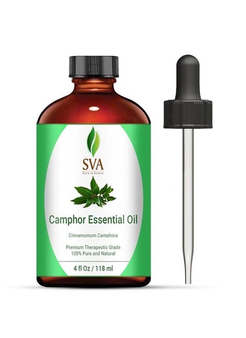 SVA Organics Camphor Essential Oil (118 ml)- 100% Pure and Natural Therapeutic Grade Essential Oil | Perfect for Aromatherapy, Relaxation,Skin (4 Ounce)