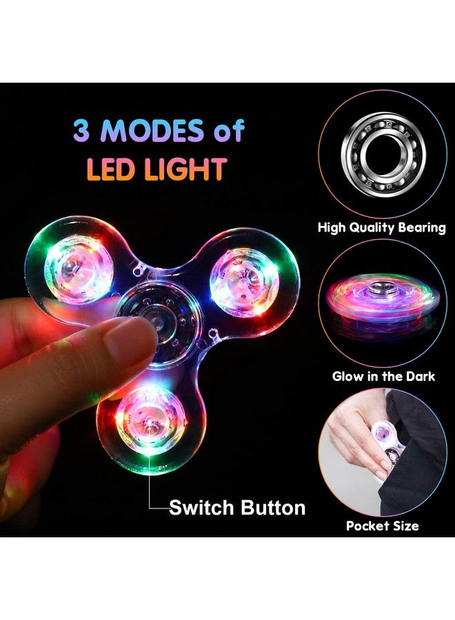 GIGILLI Fidget Spinners 2 Pack Led Light Up Fidget Toys For Kids And Adult Goodie Bag Stuffers Glow In The Dark Sensory Toys Classroom Prizes Birthday Return Gifts For Kids 4812 - Image 3