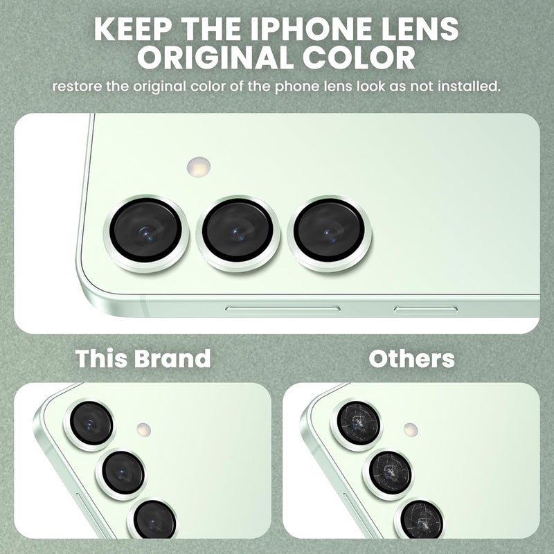 FIRST MART Camera Lens Protector for Samsung Galaxy S25 (6.2 Inches) Tough HD Individual Aluminum Alloy Lens Rings Cover, Scratch Resistant, Thin Lens Protection| Mint Green, 1 Pack - Image 3
