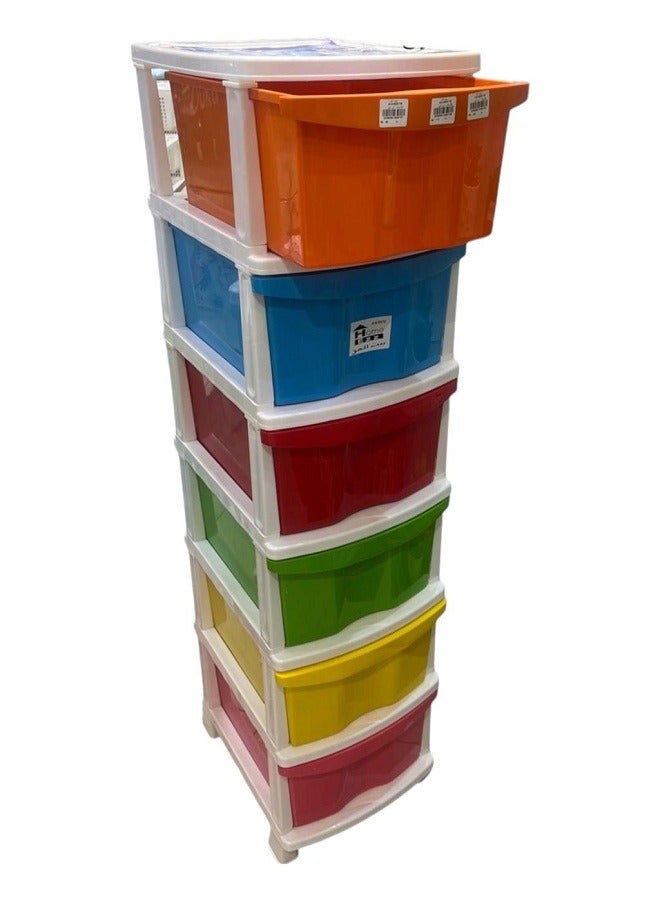 6-layer square plastic storage drawers for storing children's toys and clothes 