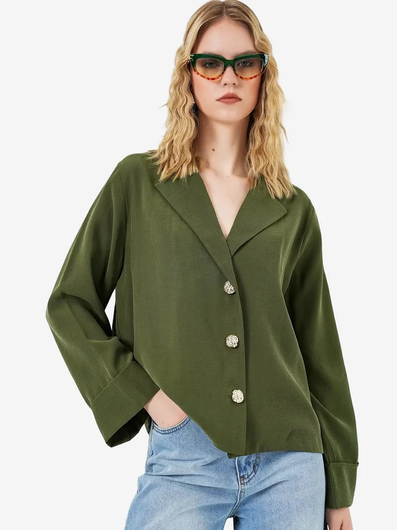بيغ دارت BDART Oversized Blazer Jacket with Button Closure