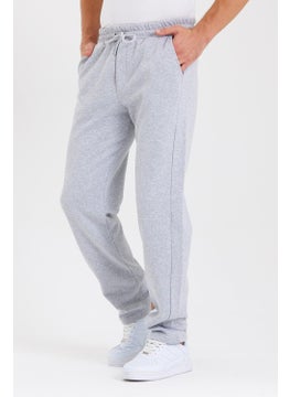 mmetalic Gray Back Pocket Label Detailed Straight Leg Men's Cotton Sweatpants  - Image 2
