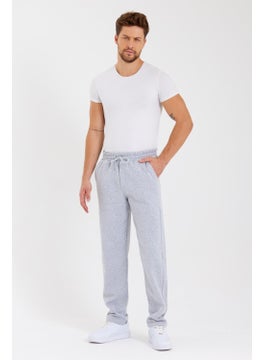 mmetalic Gray Back Pocket Label Detailed Straight Leg Men's Cotton Sweatpants  - Image 4