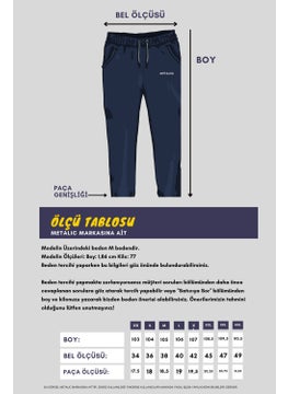 mmetalic Gray Back Pocket Label Detailed Straight Leg Men's Cotton Sweatpants  - Image 5