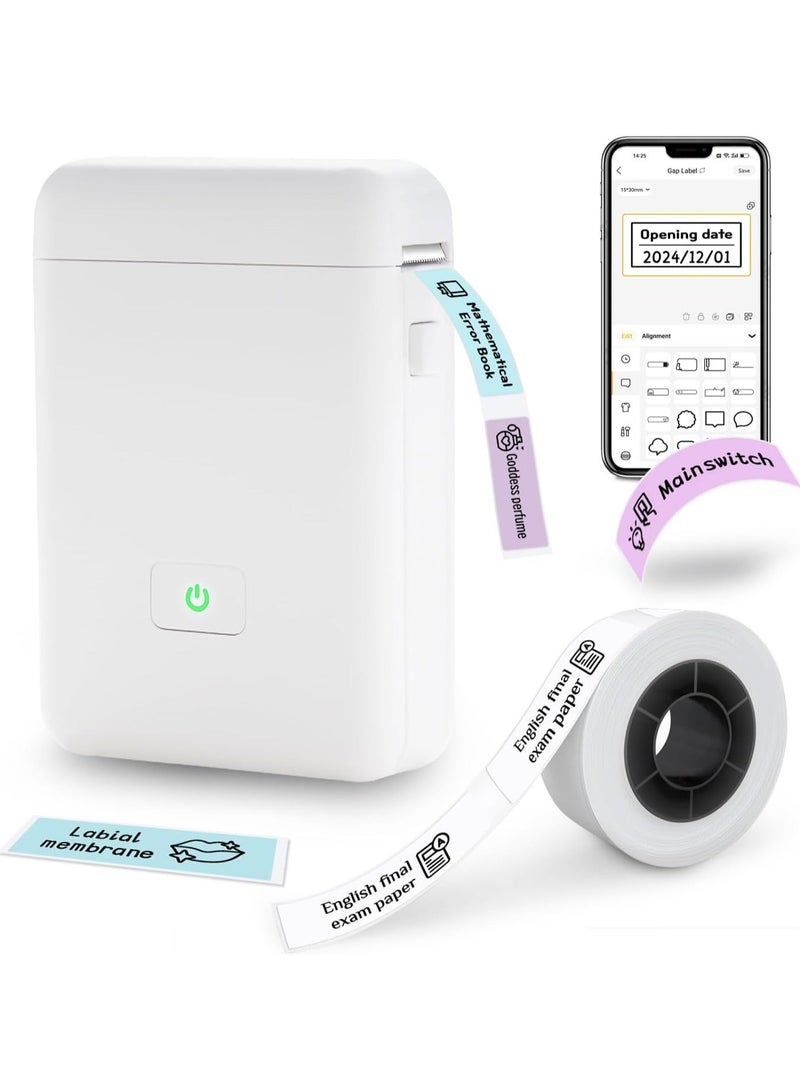 Smart Printer,Label Maker Machine with Tape, Portable Bluetooth Label Printer, Mini Sticker Printer with 0.59x1.18 Inches Labels for Storage, Shipping, Barcode, Mailing, Office, Home, Organizing - Image 1
