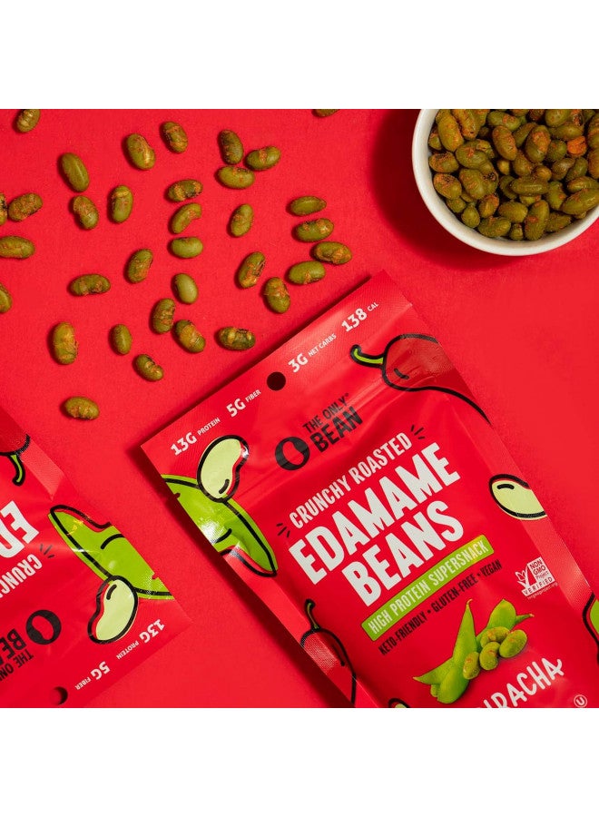 The Only Bean Crunchy Roasted Edamame Snack (Sriracha), High Protein Snacks (13g) Healthy Protein Chips, Keto Friendly Food (2g Net), Plant-Based Vegan Snacks, Office Snacks, Spicy Snack, 4oz (3 Pack) - Image 2