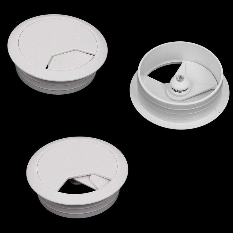 lasenersm 6 Pcs 2 Inch Plastic Desk Cord Cable Hole Cover Grommet Computer Cable Hole Cover Plug Cap White - Image 5