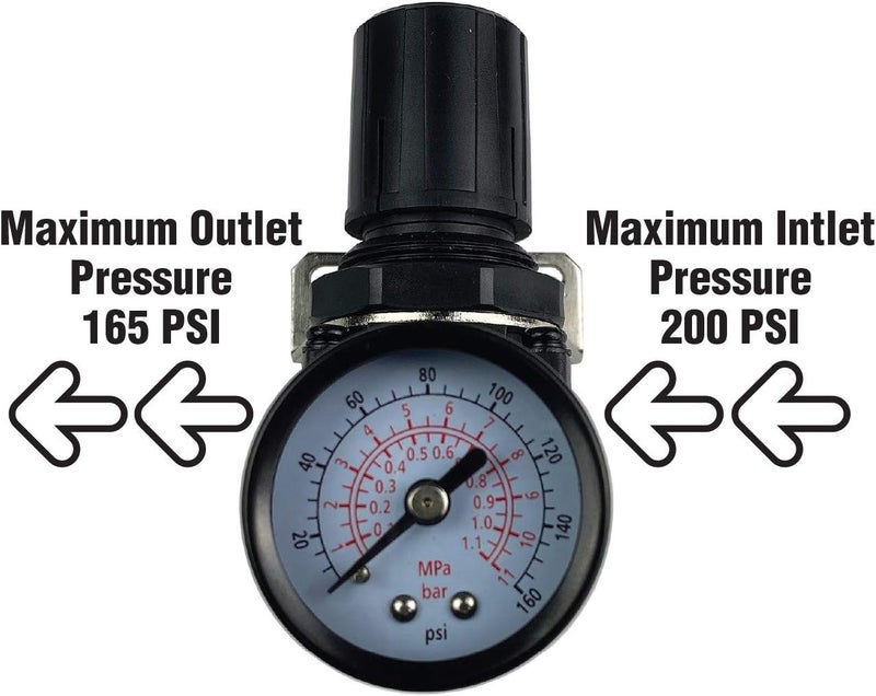Primefit R1401G Mini Air Regulator with steelProtected Gauge 60Scfm At 100Psi 14 Npt - Image 4