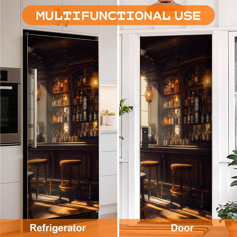 BVBOX Self-Adhesive Vinyl Refrigerator Stickers Peel and Stick Removable Wallpaper for Doors, Walls, Furniture Wrinkle-Resistant Waterproof No Residue Easy DIY Home Decor (Type 2, 32.3"x78.7") - Image 5