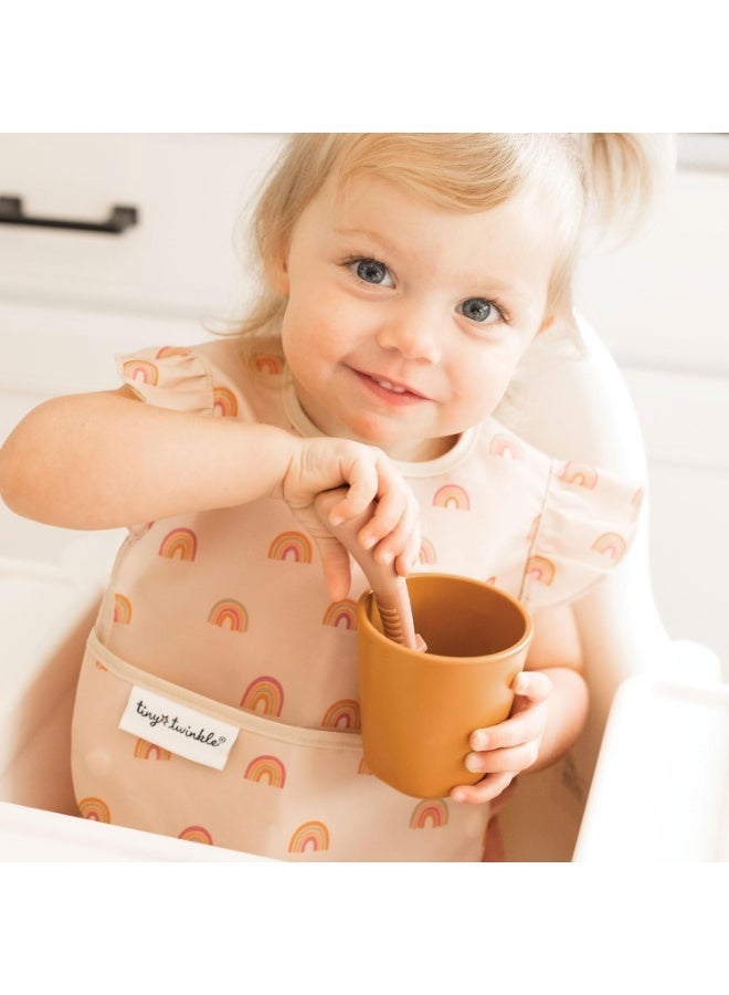 Amanli Mess-Proof Baby Bibs for Eating | Waterproof, Wipeable Toddler Bibs with Catch-All Pocket | Feeding Bibs for Girls & Boys(3 Pack,Unicorn) - Image 2