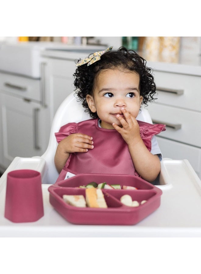 Amanli Mess-Proof Baby Bibs for Eating | Waterproof, Wipeable Toddler Bibs with Catch-All Pocket | Feeding Bibs for Girls & Boys(3 Pack,Unicorn) - Image 3