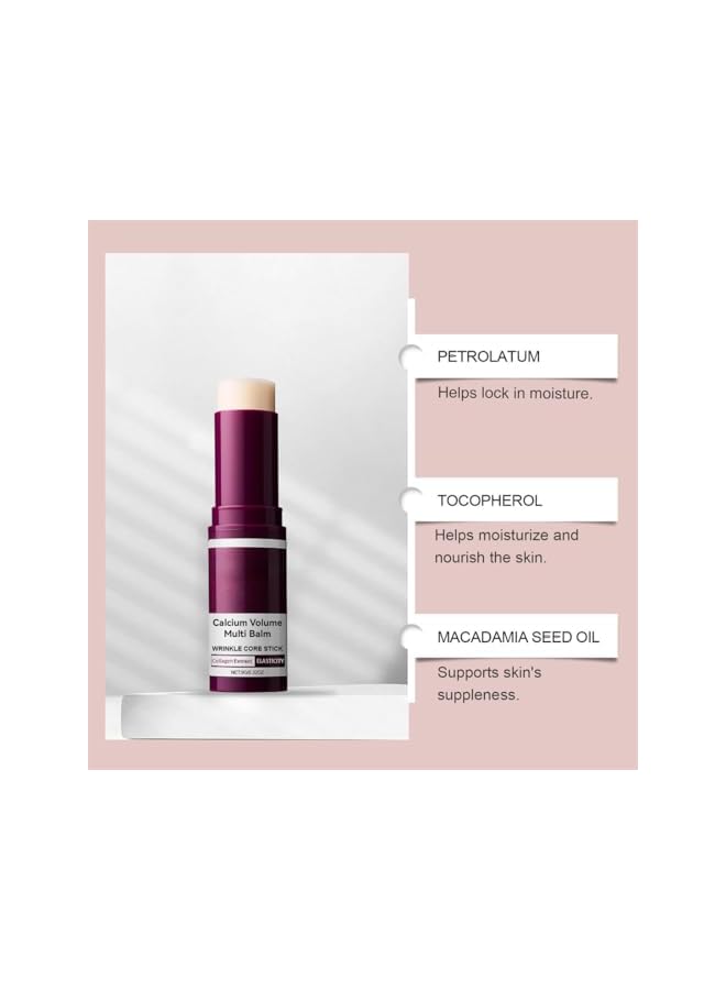 2 قطع بلسم الكالسيوم المتكامل، بلسم الكالسيوم للحجم المتنوع، عصا مكافحة التجاعيد، عصا الترطيب الكورية لتحفيز الكولاجين، مضادة للشيخوخة، مرطبة، مشددة للبشرة، مناسبة للعيون، الرقبة، الوجه. - Image 4