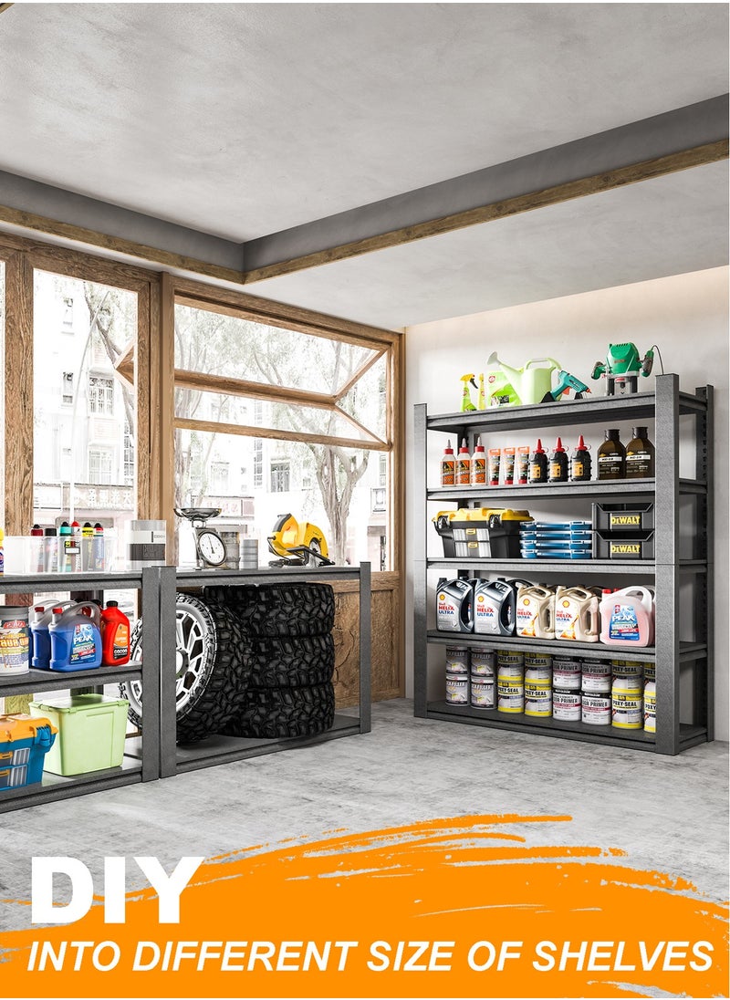 Generic Storage Shelves Garage Shelving Heavy Duty - 72''H Garage Shelves Adjustable 5 Tier Metal Shelving Unit Storage Rack Industrial Shelving Utility Shelf for Garage  - Image 4