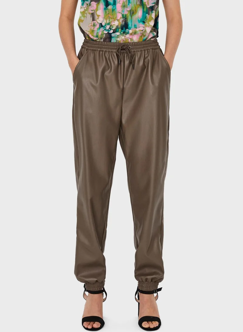VERO MODA Cuffed Pu Pants