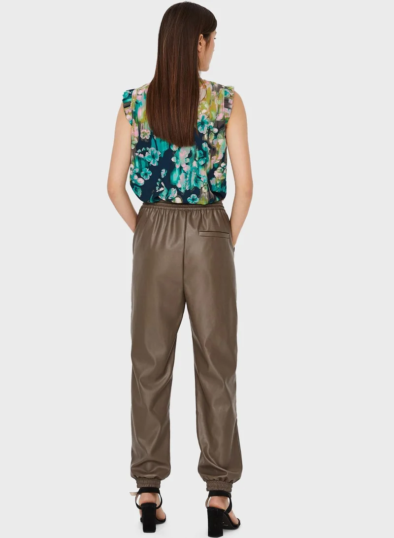 VERO MODA Cuffed Pu Pants